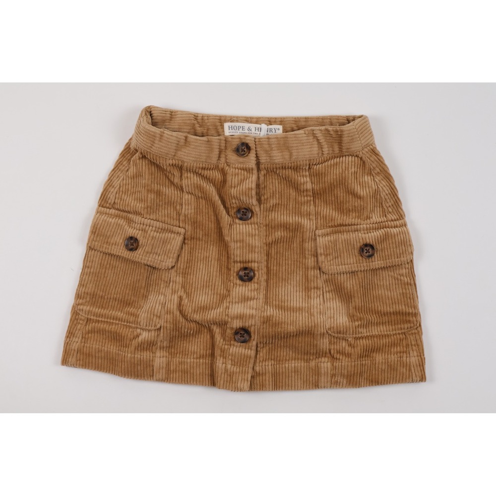 Hope & Henry Skirt Corduroy Button Front Brown Solid 2T NWT